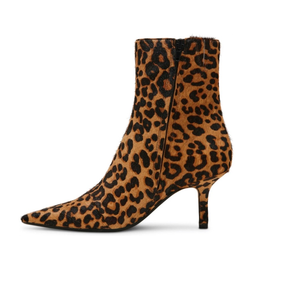 New Steve Madden Brown Heeled Boots Leopard Alston